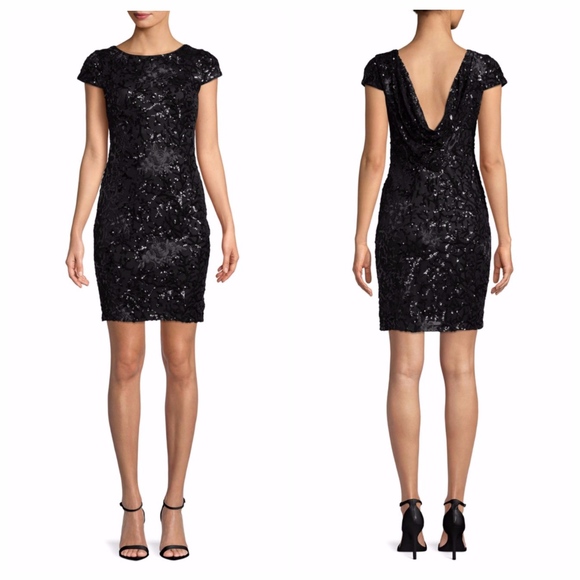 Cowl back sequined mini dress - Picture 1 of 4